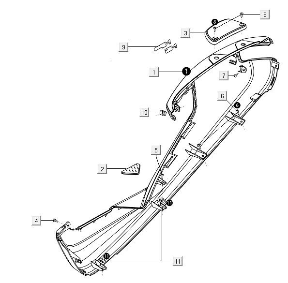 Seitenverkleidung rechts Niu M1 mattschwarz