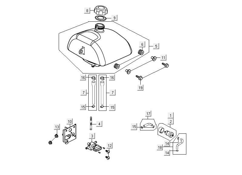 Benzintank Kymco Maxxer 90 Schwarz
