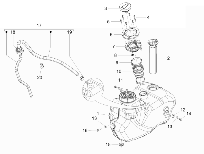 Kraftstofftank Piaggio Beverly 350 E3 Sport Touring 2013-2014