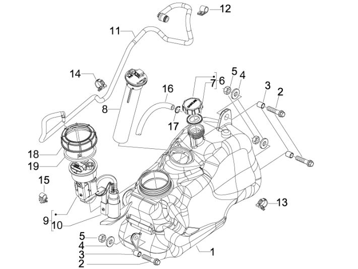 Benzintank - Tankgeber - Kraftstoffpumpe Piaggio MP3 300 LT Sport 2009-2014