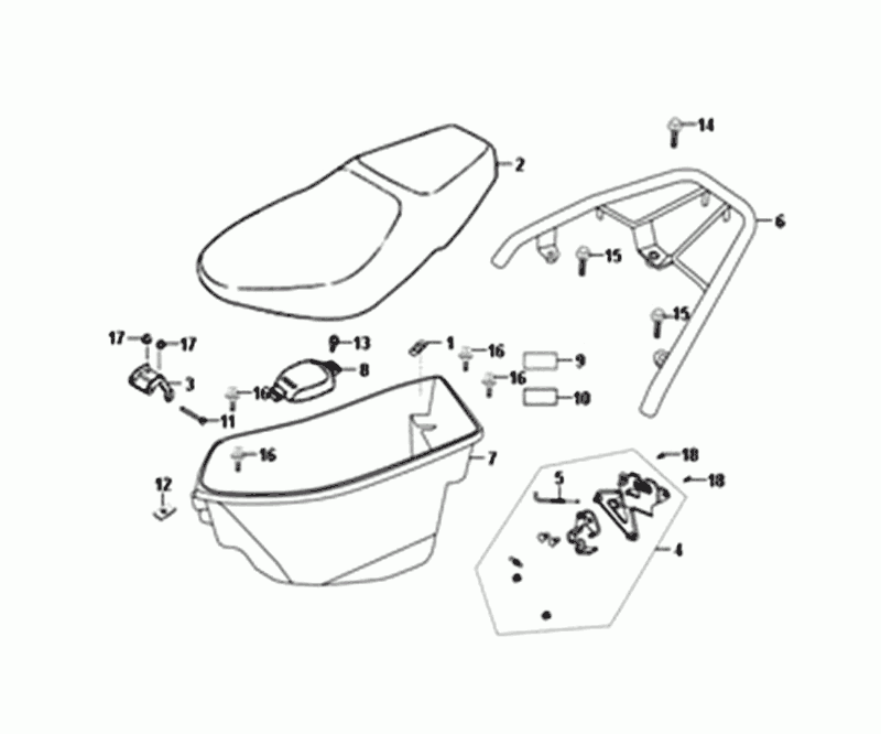 BUDDTSEAT - HELMBOX - TRÄGER Sym Orbit II Euro 4 Mattgrau