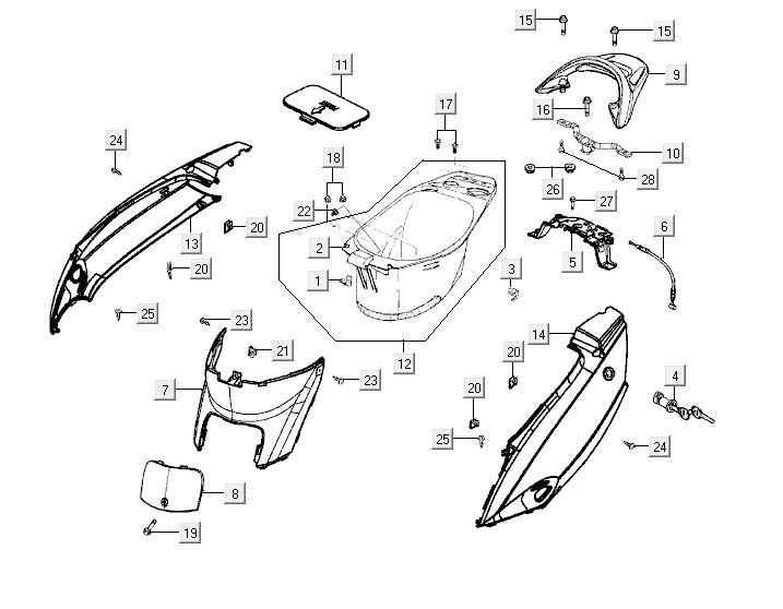 Buddyback Kymco Vitality 4t ac diamantschwarz