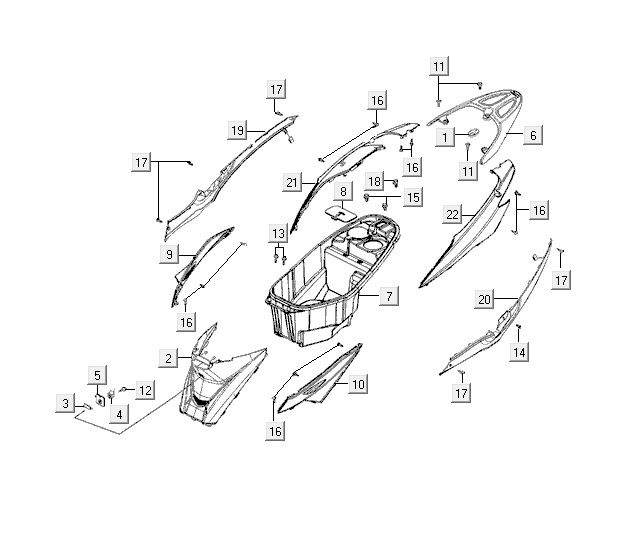 Helmfach Kymco VP50 4t ac Diamant weiß