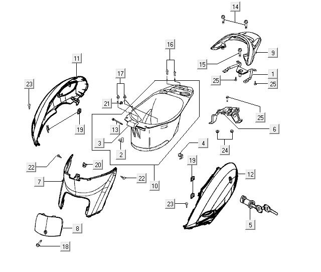 Buddyback Kymco Yup 2t ac schwarz glänzend