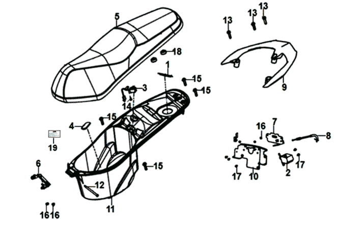 Autositz/ Heckträger Sym Jet 14 125I E4