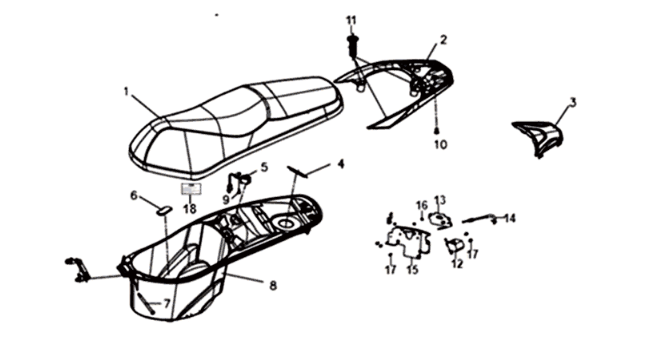 Buddysitz/ Helmfach/Träger Sym Symphony ST 200I