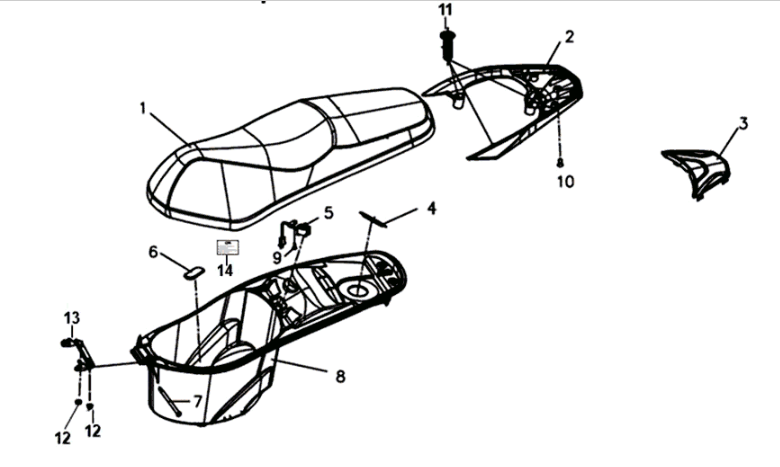 Sitz- und Helmfach Sym Symphony ST 125I E4