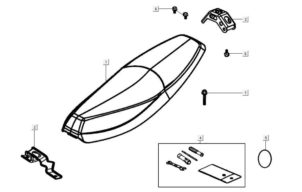 Buddyseat Kymco K-Pipe 4-Takt Gloss Black