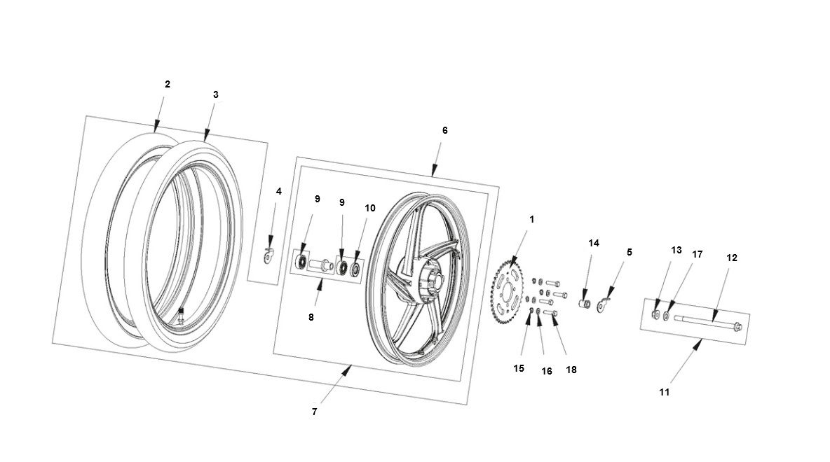 Bye-Bike Hinterrad-Bye Bike Achterwiel