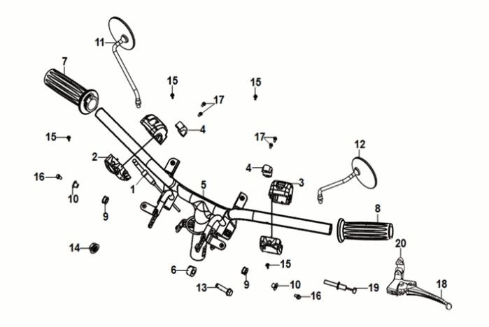 Kabelschalter, Griffhebel Sym Fiddle IV 50 E5