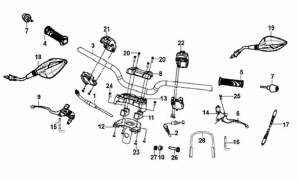Kabelschaltergriff für Sym Jet 14 50I E5