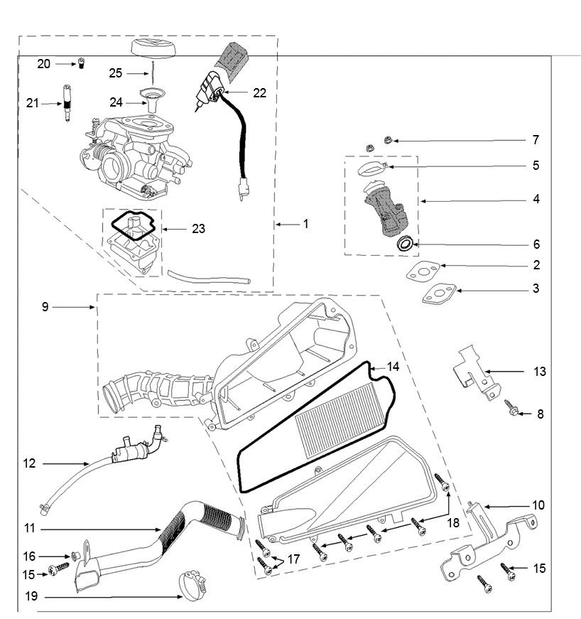 Vergaser-Luftfilter Peugeot Speedfight 3 4-Takt