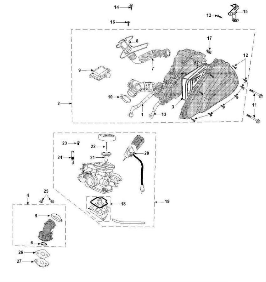 Vergaser-Luftfilter Peugeot Tweet 4-Takt