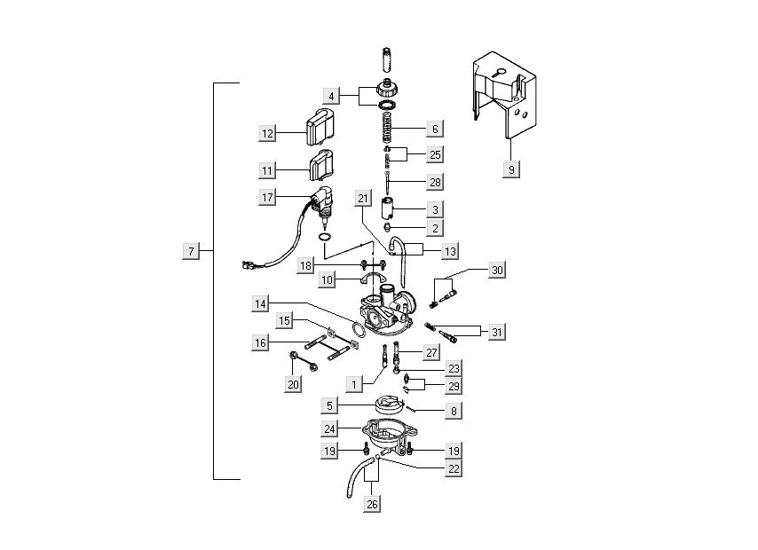 Vergaser-Choke Kymco Dink LC 2-Takt Silber