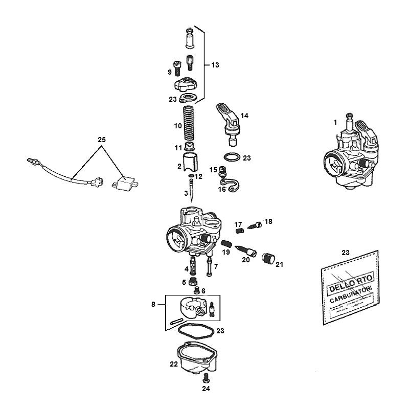Vergaser Derbi Senda R altes Modell