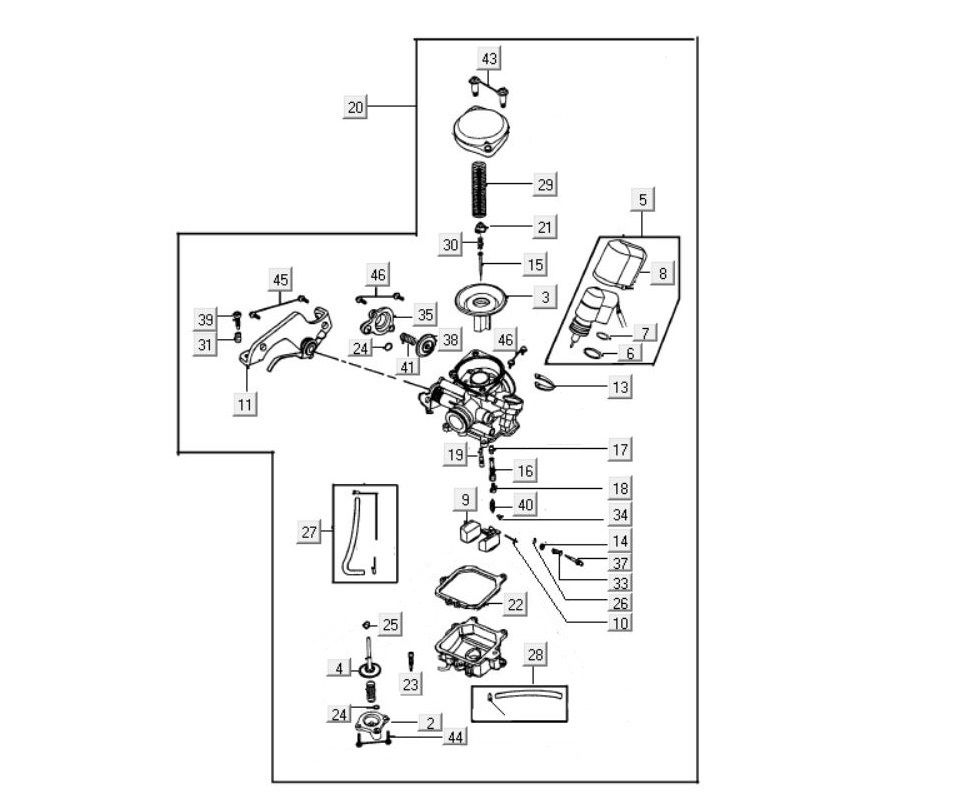 Keihin 16mm 4-Takt-Vergaser-Onderdelen-carburateur-Keihin-16-5-mm-4-takt