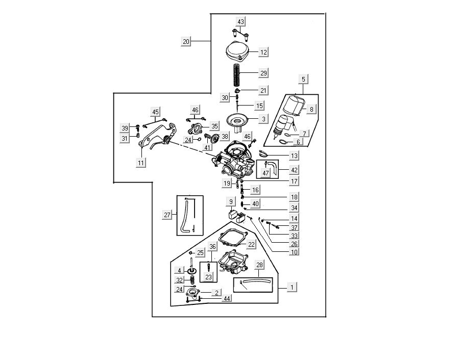 Vergaser Kymco Carry 4-Takt schwarz