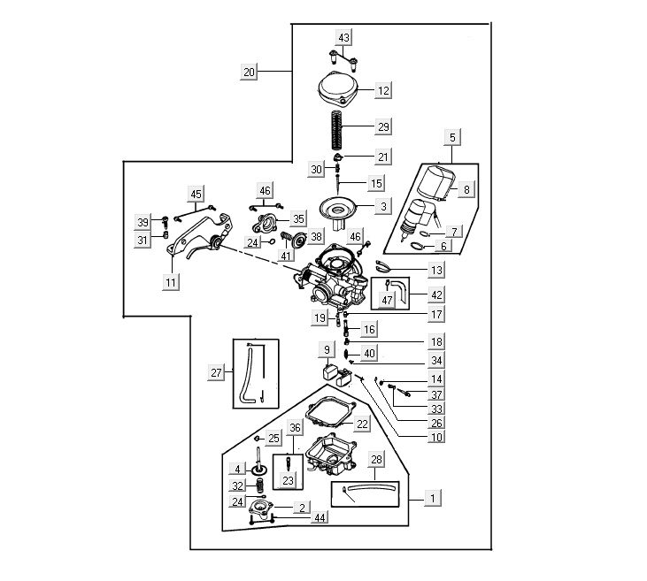Vergaser Kymco City 16' 4-Takt dunkelgrau