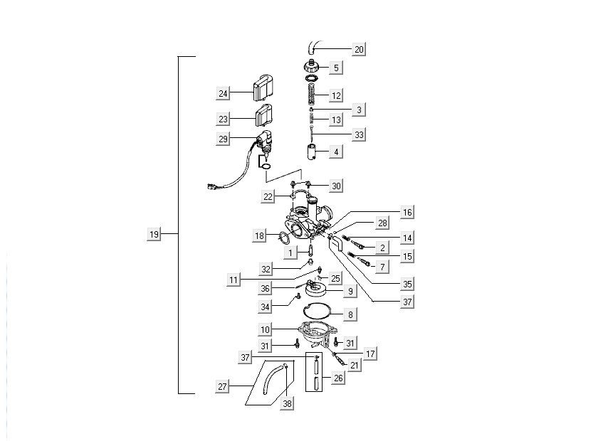 Vergaser Kymco DJ 2-Takt Silber