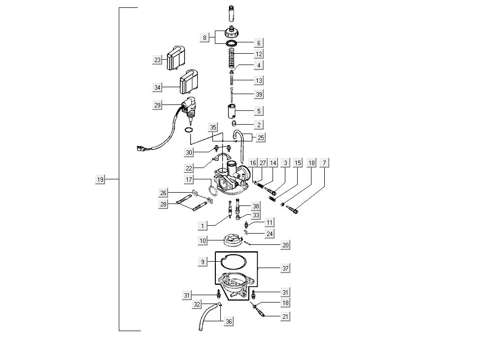 Vergaser Kymco G-Dink 2-Takt Dunkelgrau