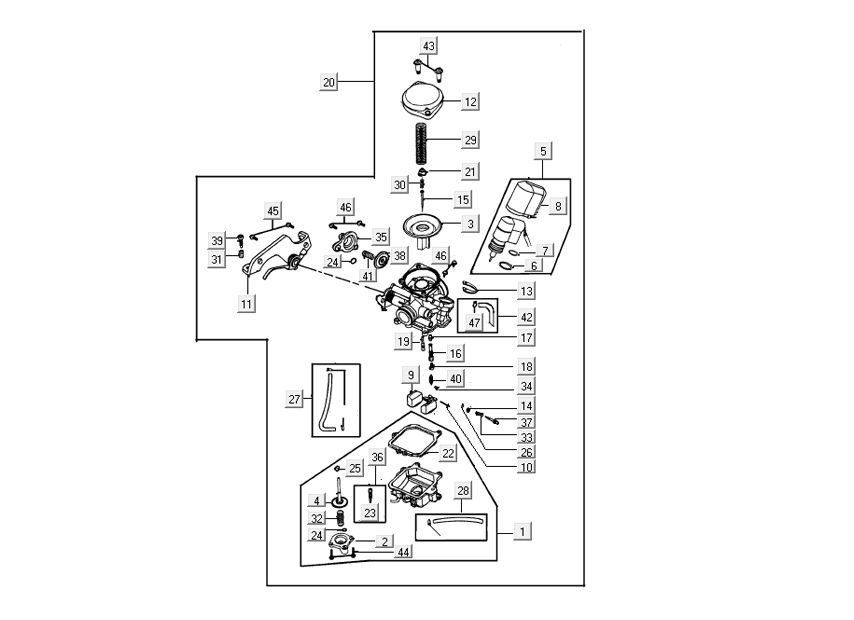 Vergaser Kymco Like 4-Takt Tecno Silber wie T T 2015