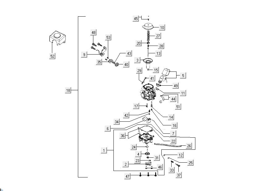 Vergaser Kymco New Dink 4-Takt dunkelgrau