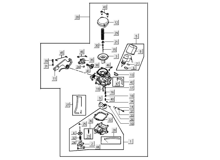 Vergaser Kymco Super 8 Street 4-Takt blau