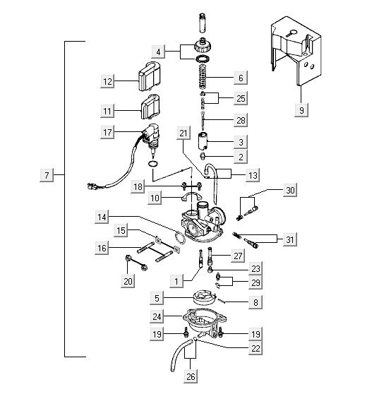 Vergaser Kymco Yup 2t ac rot