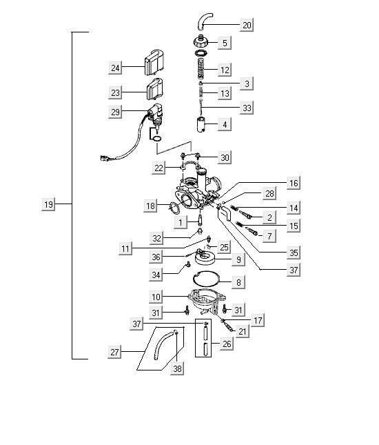 Vergaser Kymco ZX 2t ac blau limitiert