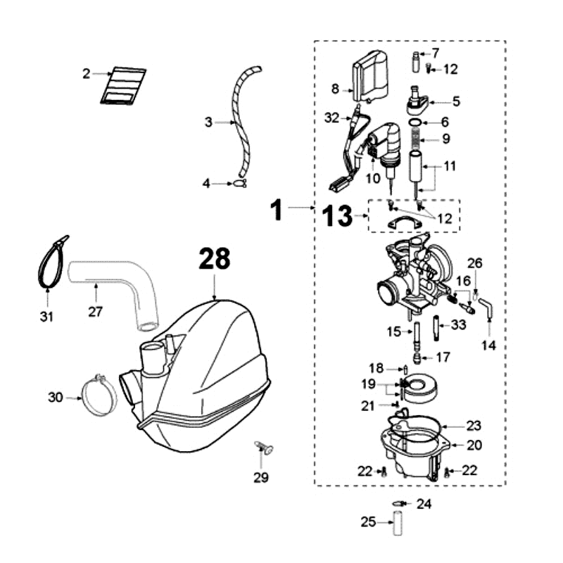 Vergaser Peugeot Jet Force LC Einspritzung Blau
