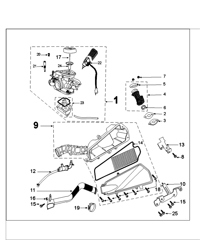 Vergaser Peugeot Speedfight 4 4-Takt Schwarz