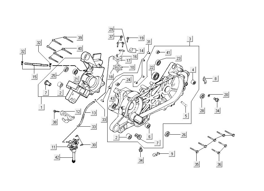 Kurbelgehäuse Ölpumpe Einlass Kymco Grand Dink 2-Takt Silber