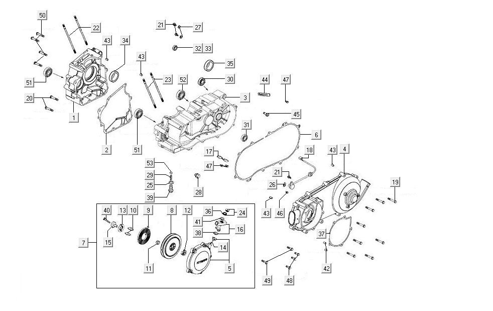 Kurbelgehäuse Kymco MXU 300