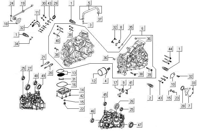 Kurbelgehäuse Kymco MXU 400
