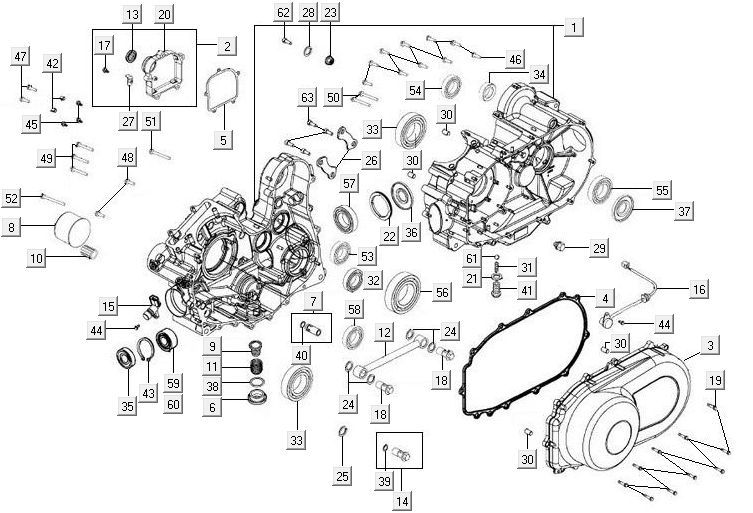 Kurbelgehäuse Kymco MXU 500
