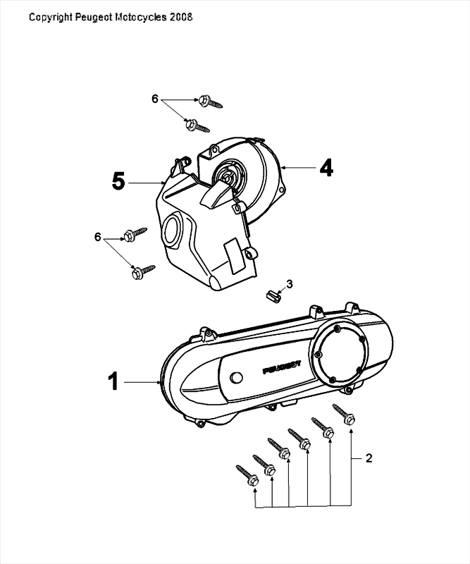 Kurbelgehäusedeckel Peugeot Speedfight 4 LC schwarz