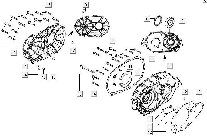 Kurbelgehäusedeckel rechts Kymco MXU 400
