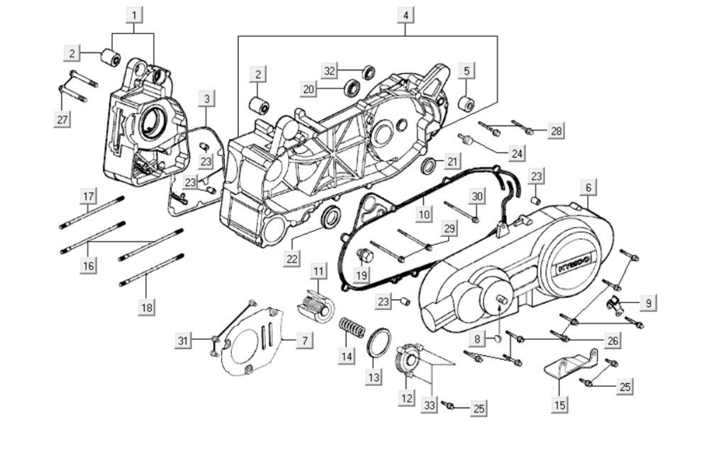 Kurbelgehäuseteile Kymco New Dink 200i
