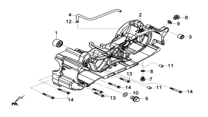 Linkes Kurbelgehäuse Sym Joymax 125I ABS