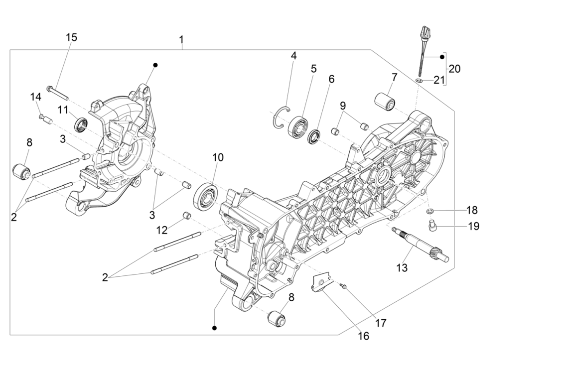 Kurbelgehäuse Piaggio Liberty 50 4-Takt (IGET Euro 4)