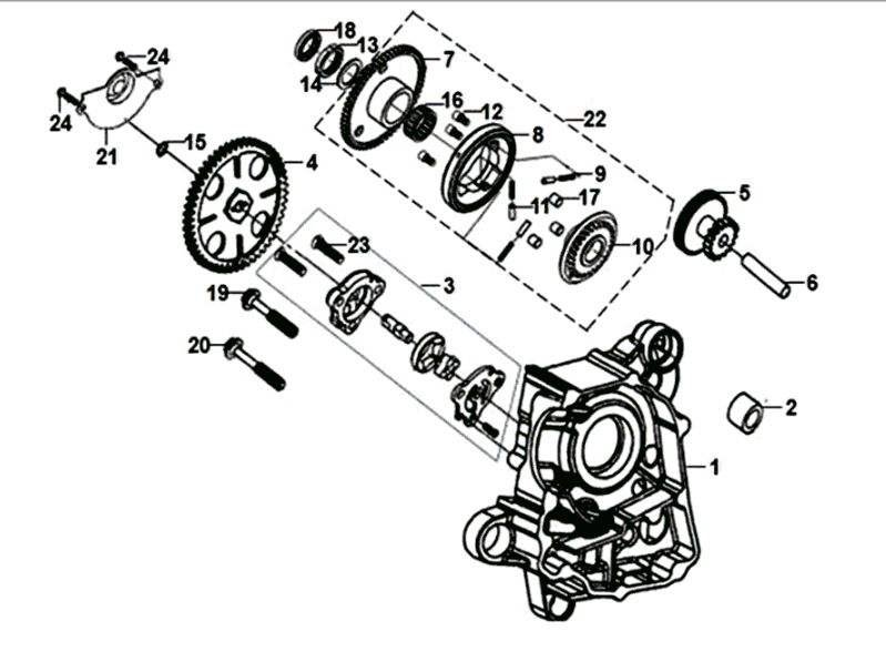 Rechtes Kurbelgehäuse/SYM Symphony ST 125I E4 Ölpumpe