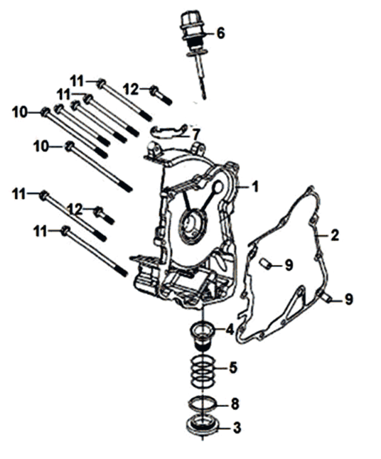 Rechtes Kurbelgehäuse/Startmotor Sym Jet 14 125I E4
