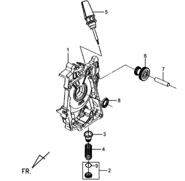 Kurbelgehäuse rechts/Motor starten Sym Mio