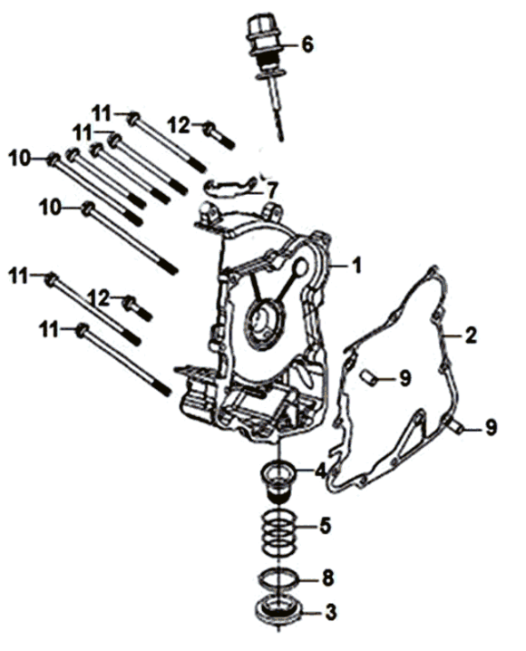 Rechtes Kurbelgehäuse/Startmotor Sym Symphony ST 125I E4