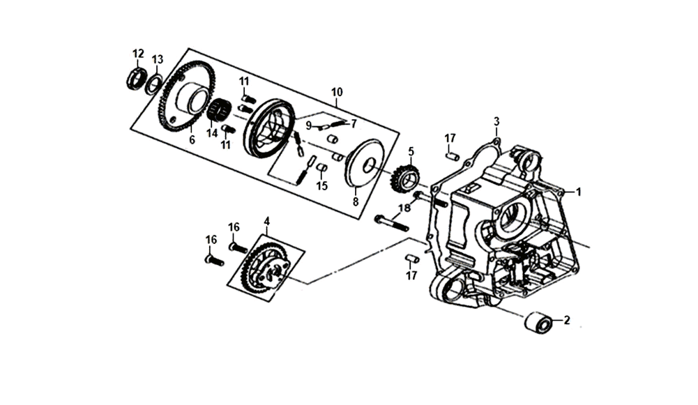Kurbelgehäuse rechts Sym Jet 14