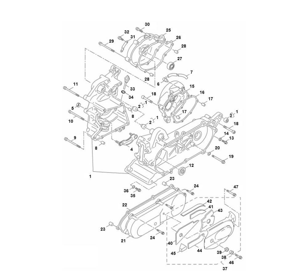 Kurbelgehäuse Yamaha Aerox 4-Takt 2014