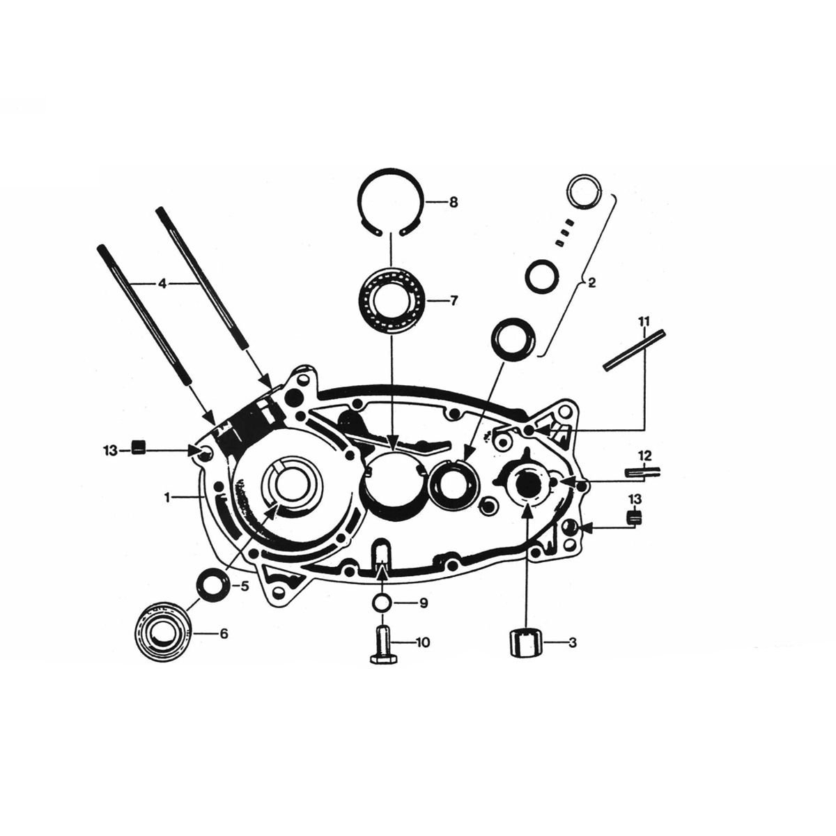 Rechte Kurbelgehäusehälfte Zundapp 350-500 und 510