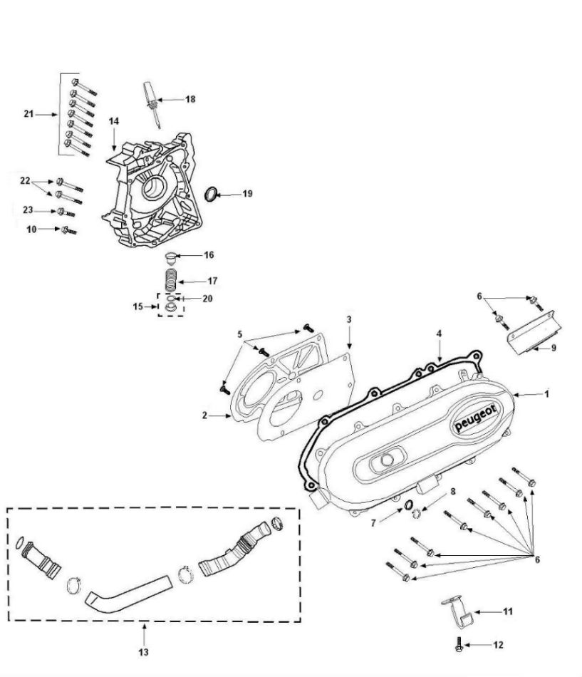 Kurbelgehäusedeckel - Kurbelgehäuse rechts Peugeot Tweet 4-Takt