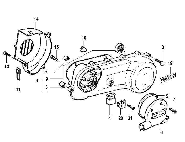Ölwannendeckel - Kühlschrank Piaggio Typhoon 98-2005 2-Takt