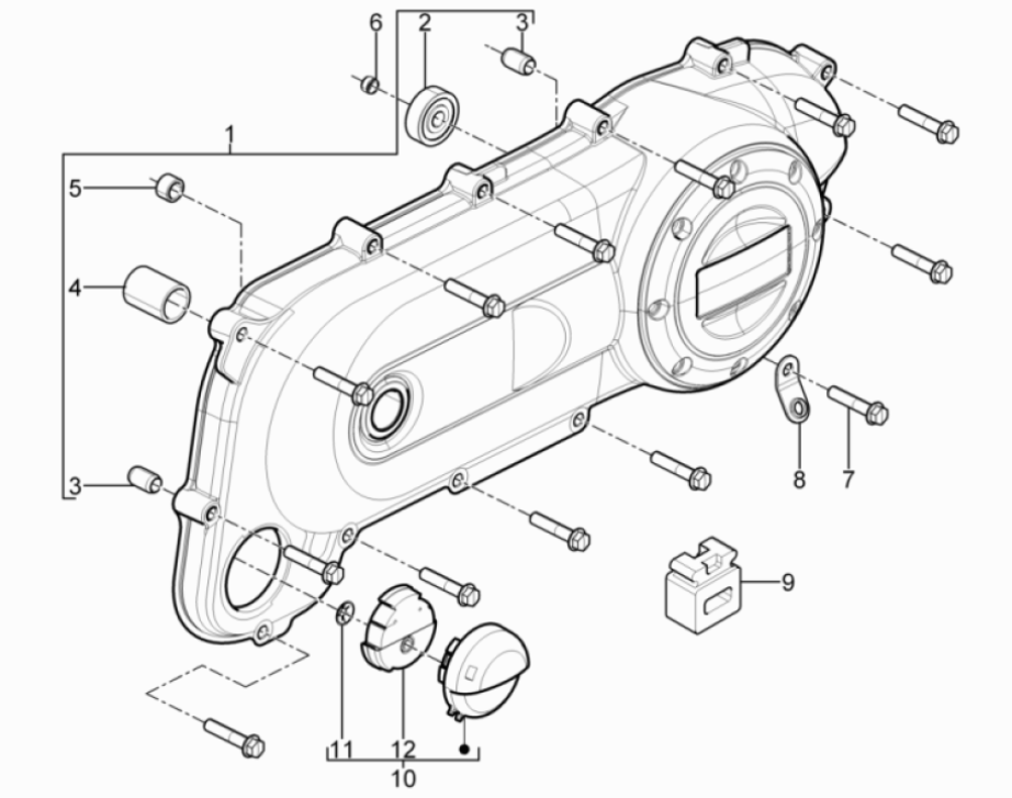 Piaggio Typhoon 50 2-Takt Euro 3 2011 Kurbelgehäusedeckel